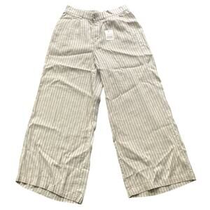 ANA Wide Leg Linen Pant Womens Sz 14 Striped Beach Coastal